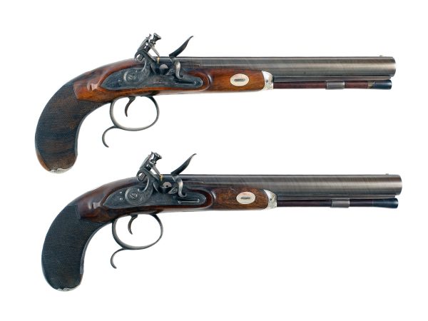 A Superb Pair of Irish Duelling Pistols by McDermott