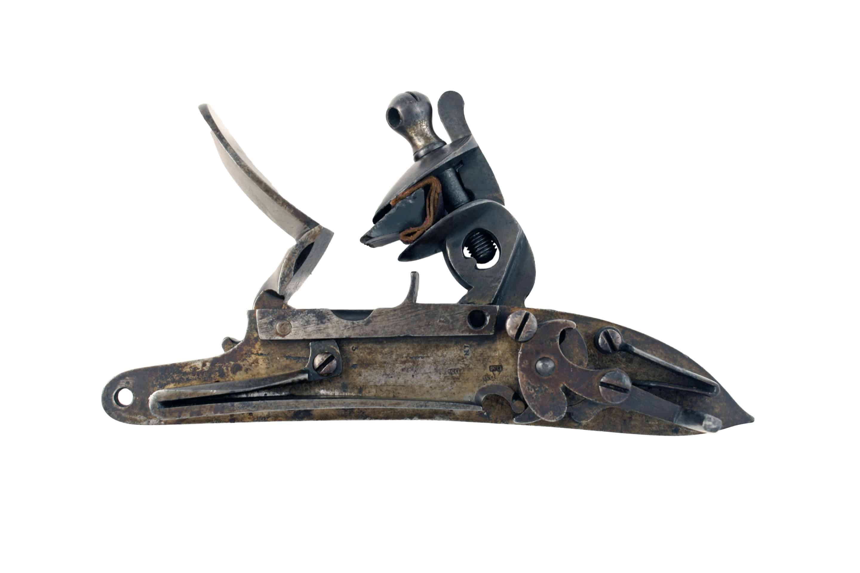 An East India Company Flintlock Mechanism for a Wall-Piece by Moore, Dated 1793. - Image 3