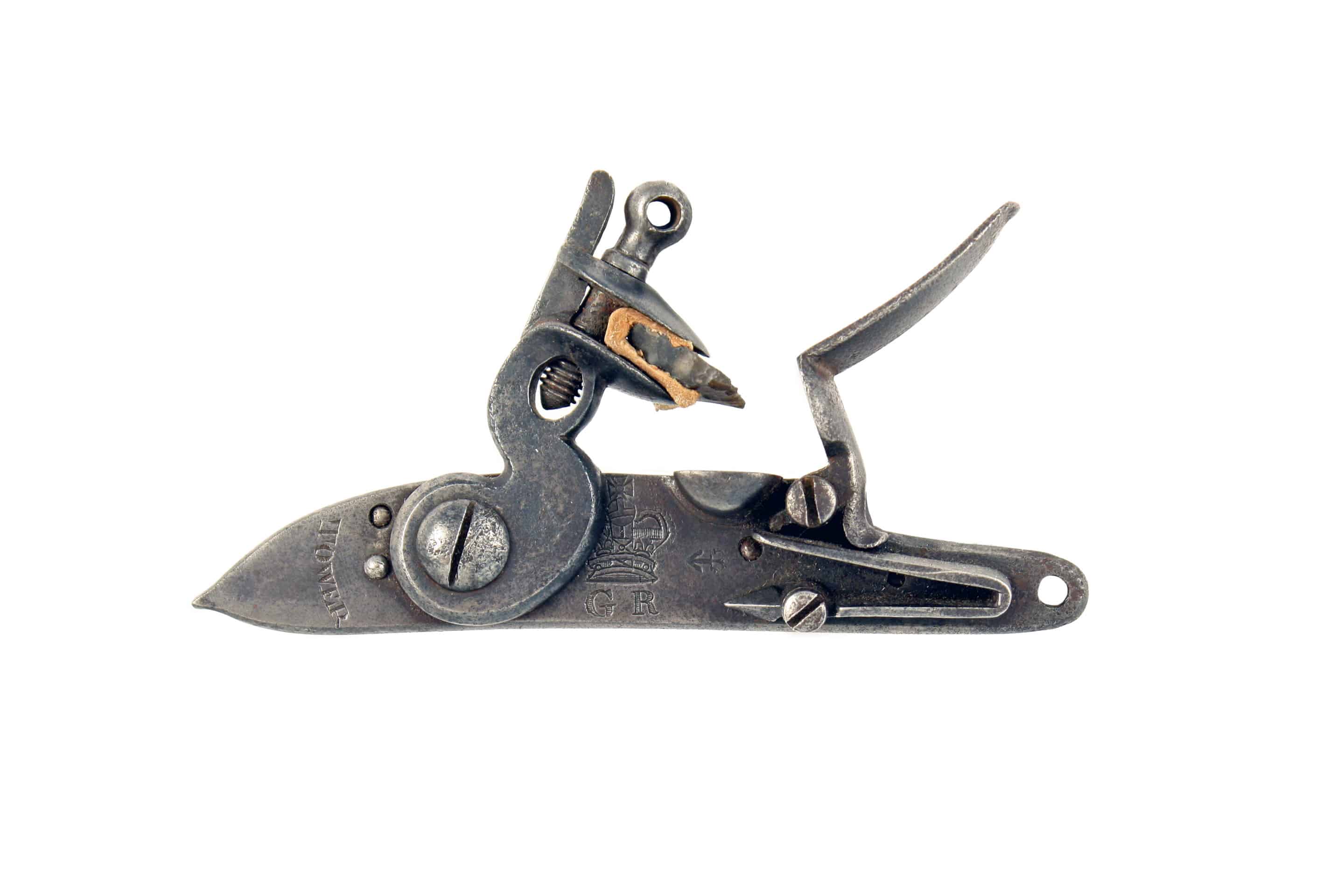 A Flintlock Mechanism for a Pattern 16/77 Sea Service Pistol.