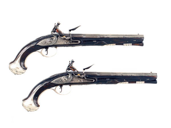 A Pair of Silver Mounted Holster Pistols