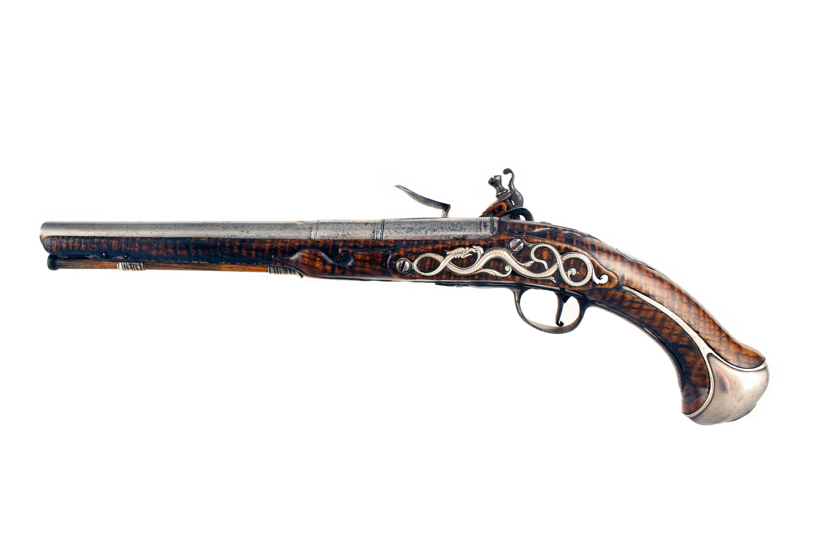 An Early Pair of Flintlock Holster Pistols by Cosens, 1680. - Image 5