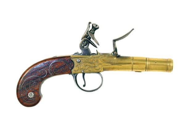 A Pretty Pair of Silver Inlaid Flintlock Pocket Pistols by Joyner. - Image 3