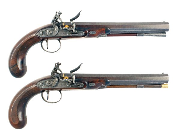 A Cased Pair of Flintlock Duelling Pistols by Wogdon & Barton of London. - Image 5