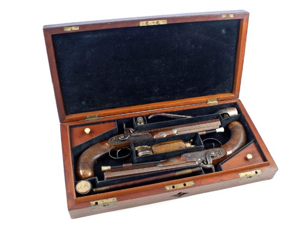 A Stunning Pair of Rifled Officers Pistols by Reeves & Greaves, London.