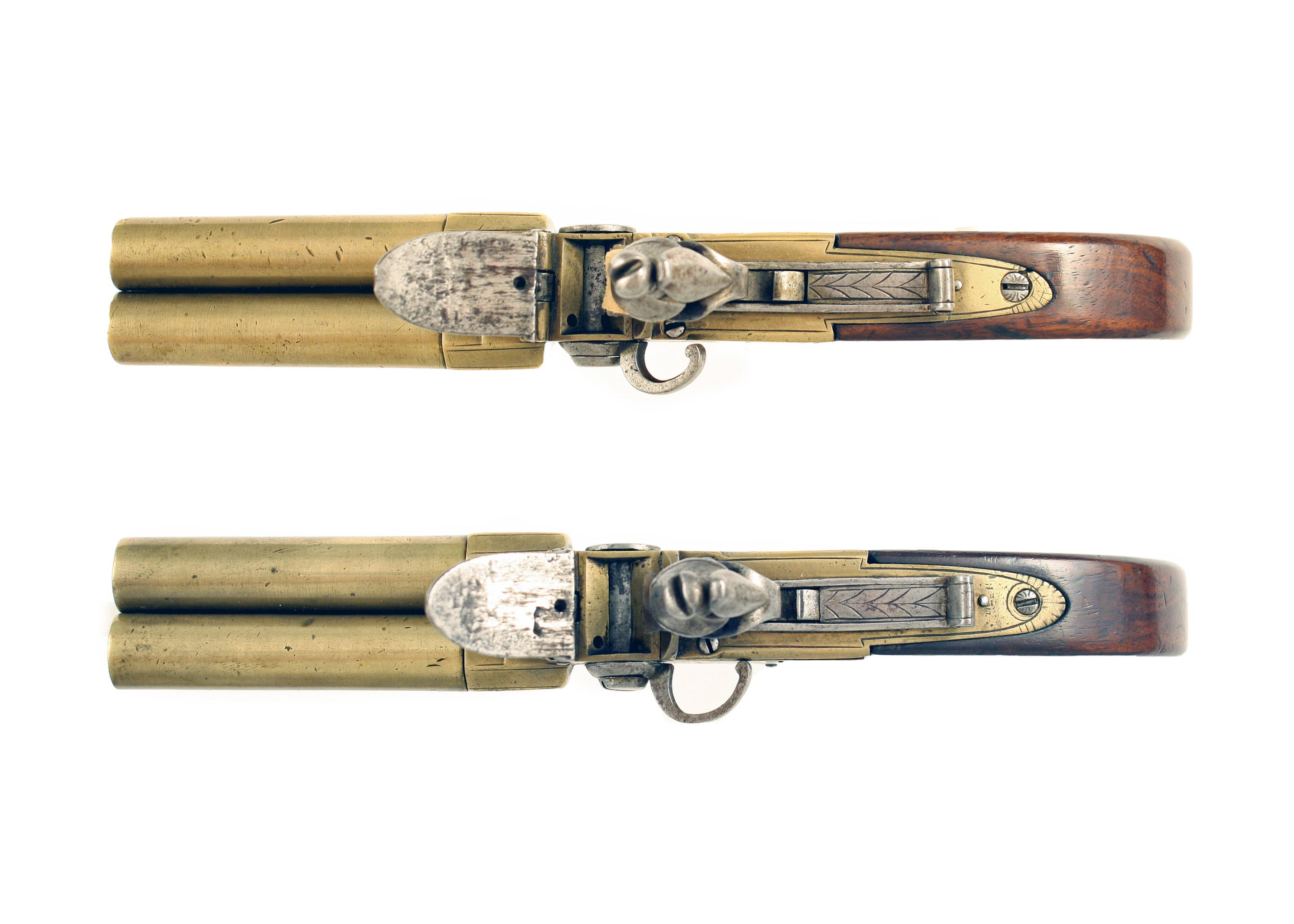 A Pair of 80 Bore Three Barrel Tap-Action Pistols by Twigg - Image 4