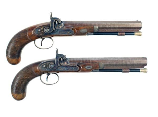 A Stunning Pair of Rifled Officers Pistols by Reeves & Greaves, London. - Image 2