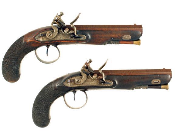 A Pair of Flintlock Overcoat Pistols by William Hole of Bristol.