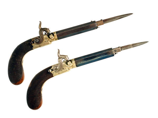 A Pair of Percussion Pocket Pistols with Bayonets