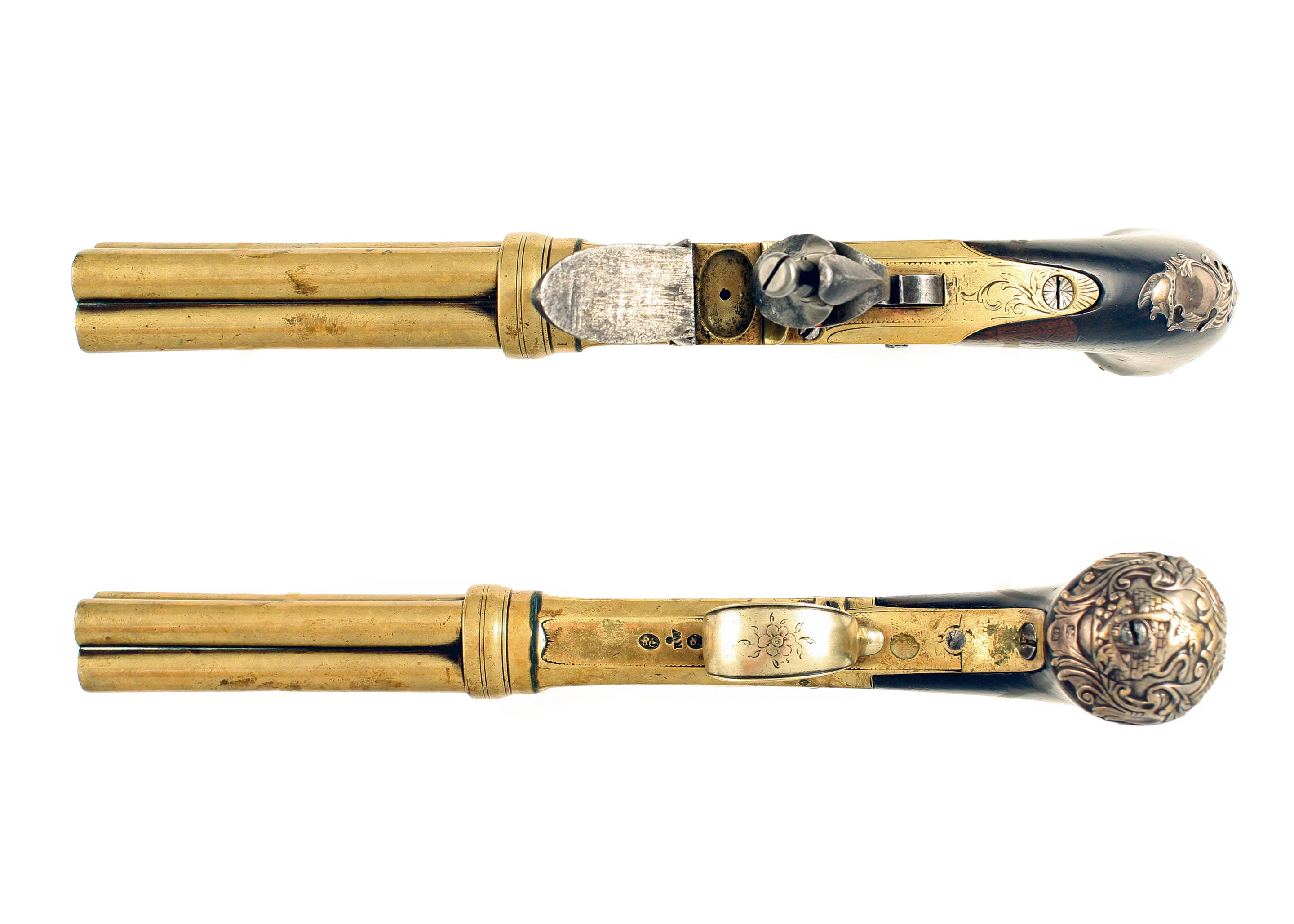 A Flintlock Four-Barrel Volley Pistol - Image 4