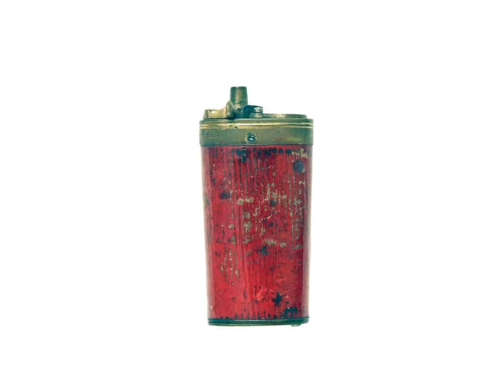 A Red Leather Duelling Pistol Flask - Image 2