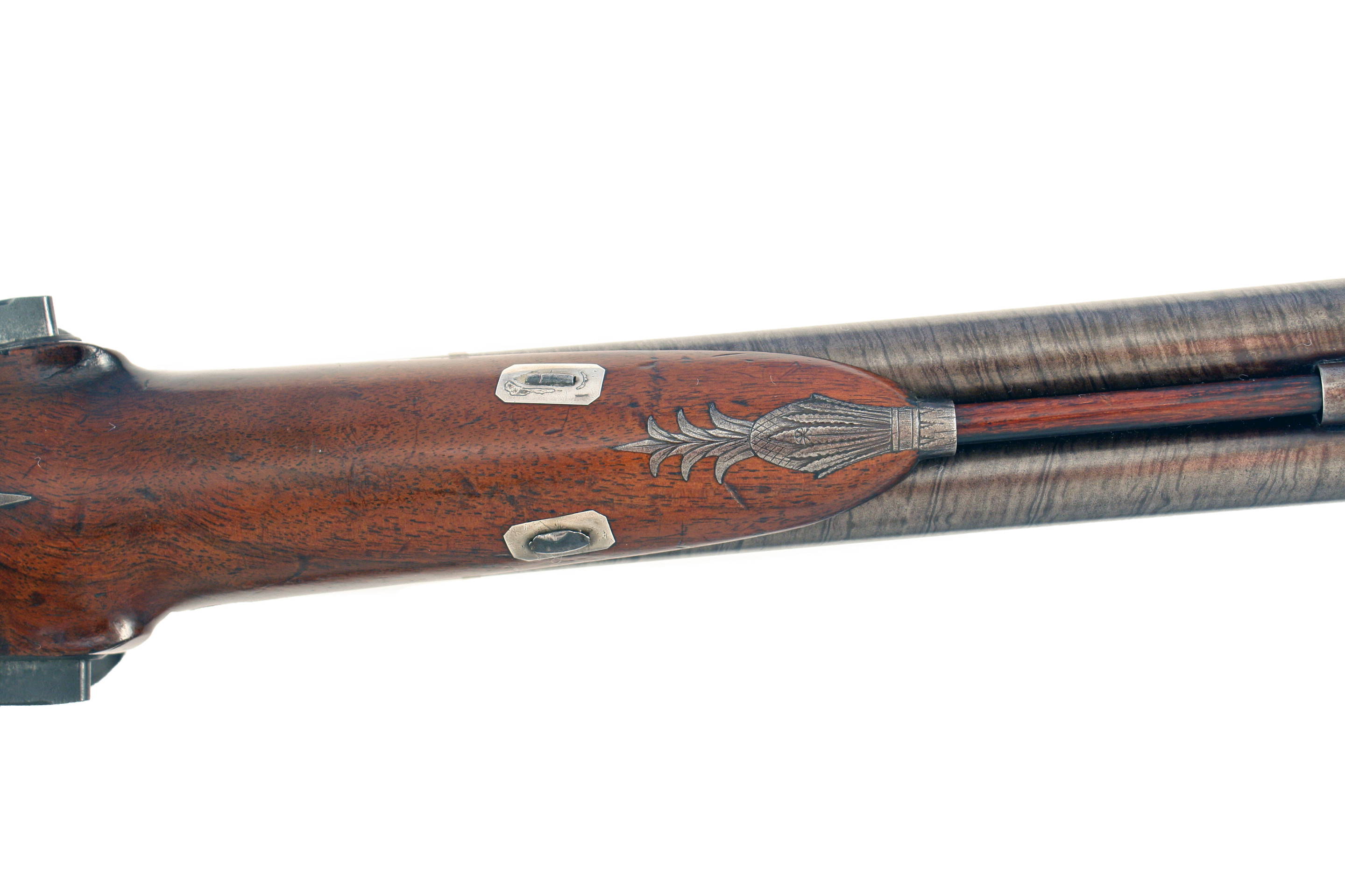 A Flintlock Double Barrel Coaching Carbine by W. Parker. - Image 8