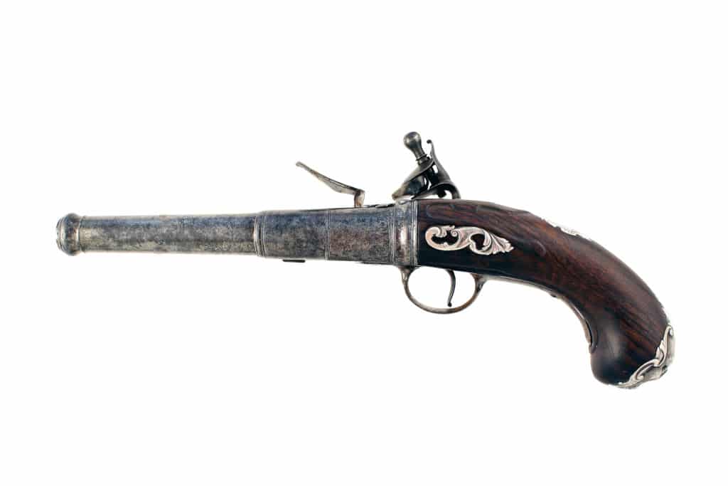 An Early Flintlock Queen Anne Pistol by Maskall of London. - Image 2