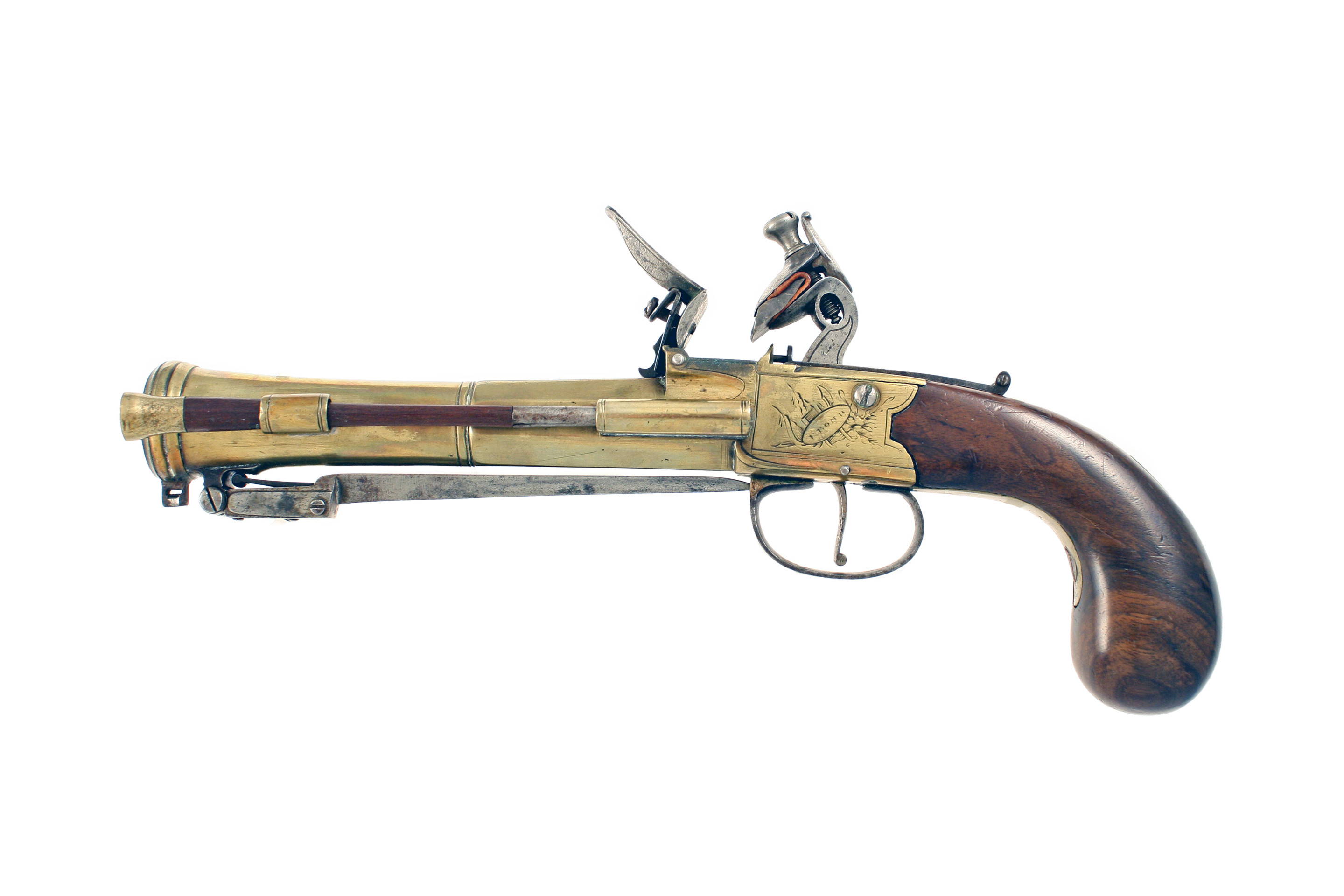 A Very Good Flintlock Blunderbuss Pistol by P. Bond - Image 2