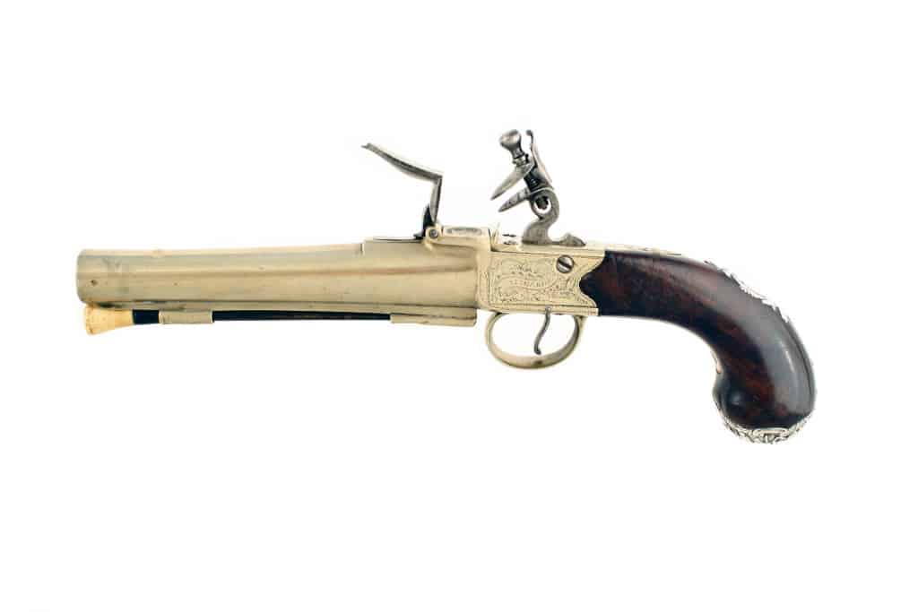 A Large Pair of Tutaneg Silver Mounted Officers Pistols. - Image 9