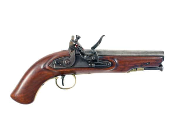 A Flintlock Constabulary or Service Pistol by Brander & Potts.