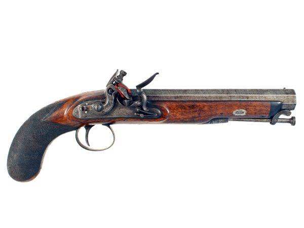 A Flintlock Officers Pistol by Hawkes Moseley & Co.