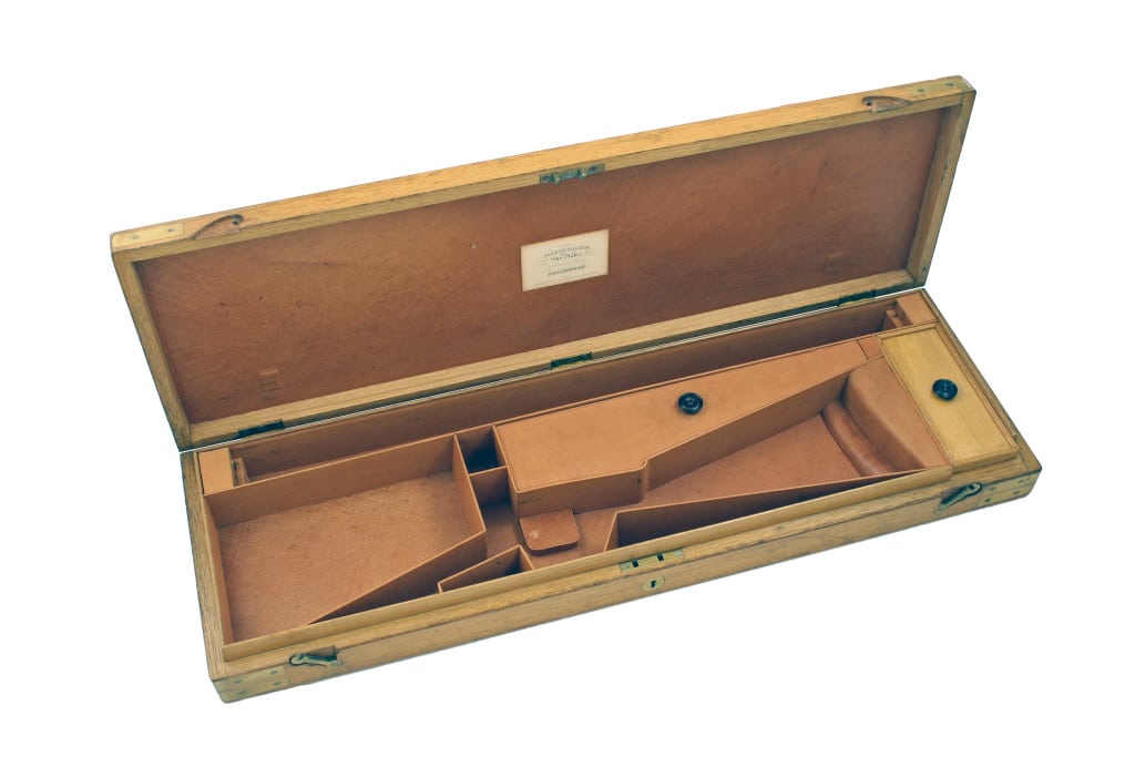 A Superb Leather Lined Oak Gun Case