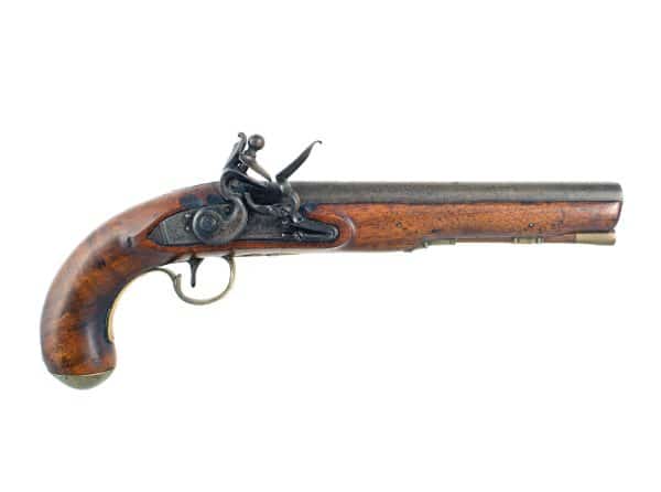 A Flintlock Officers Pistol by John Gill.