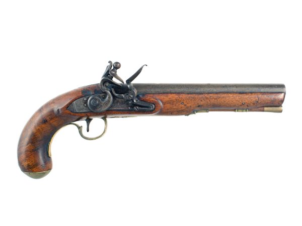 A Flintlock Officers Pistol by John Gill.