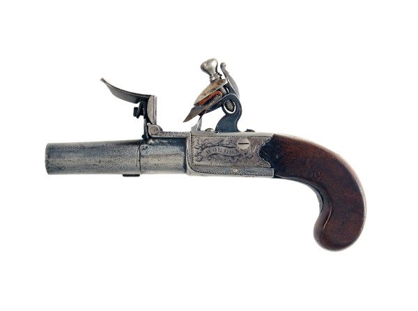 A Scarce Documented Flintlock Pocket Pistol by Wogdon. - Image 2