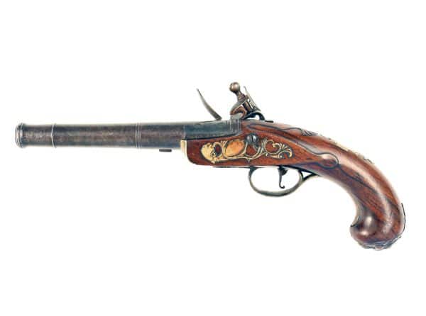 A Sleepy Pair of Flintlock Queen Anne Pistols by J. Hall of London, Circa 1720. - Image 7