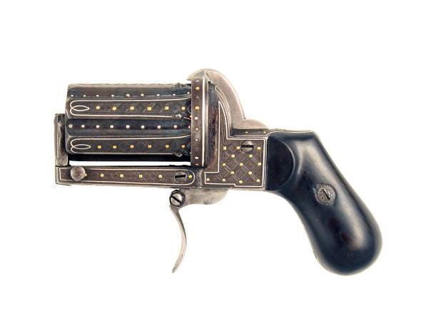 A Gold & Silver Decorated Pepperbox Revovler