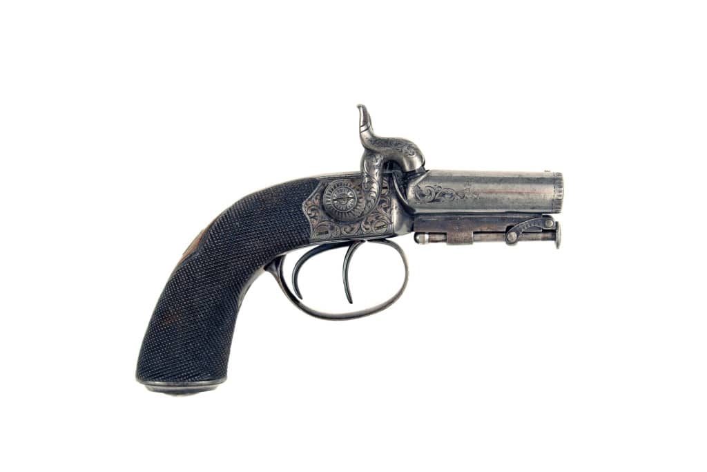A Fine, Small Double Barrel Pistol by E. Akrill