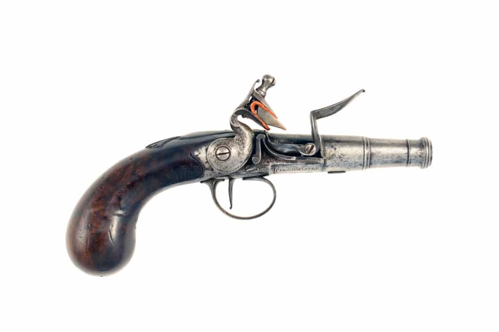 A Flintlock Queen Anne Pistol by Buckmaster, London.