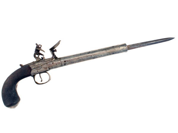 A Rifled 22-Bore Flintlock Pistol by P. Bond London.