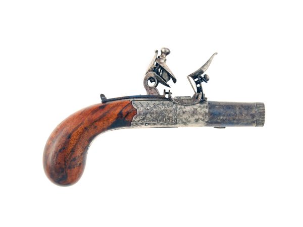 A Round Framed Flintlock Pocket Pistol by Welch of Banbury.