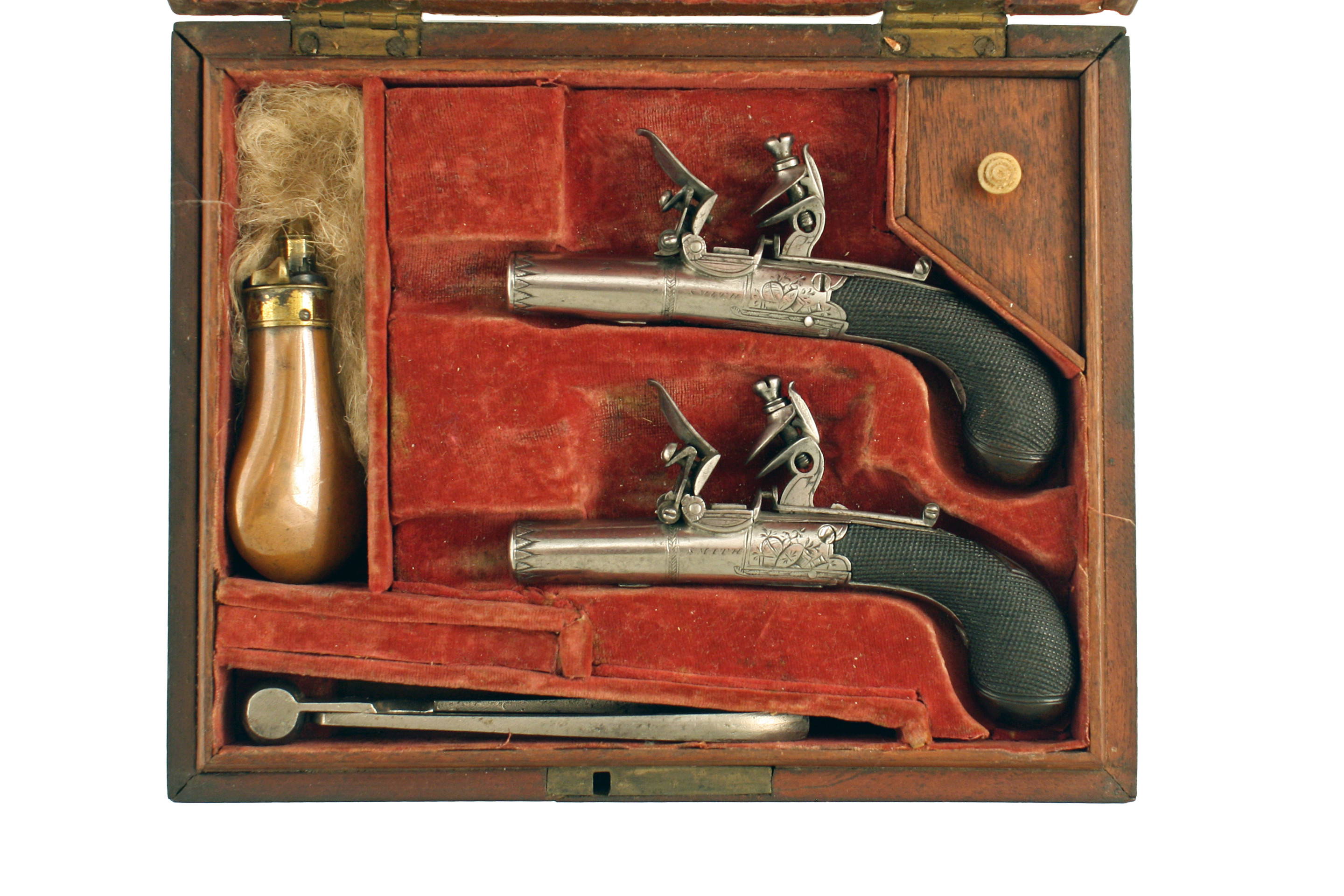 A Cased Small Pair of Round Framed Pistols. - Image 8