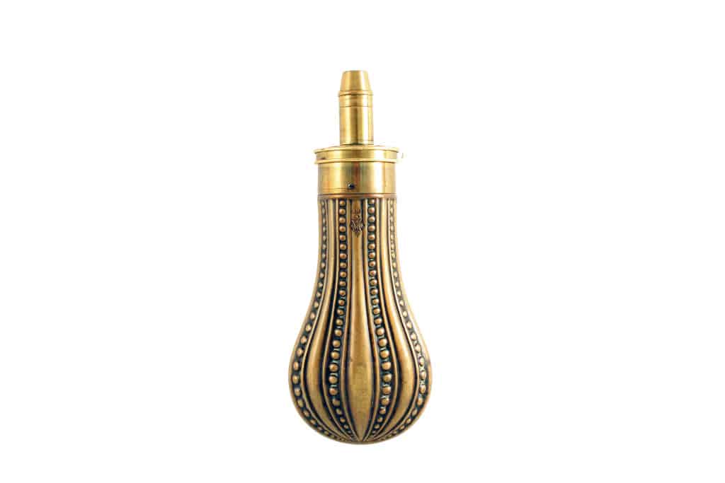 A Beaded Powder Flask by James Dixon & Sons.