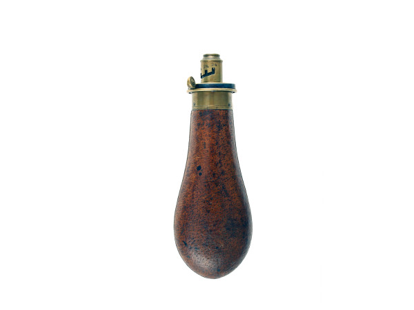 A Slender Brown Leather Covered Flask by G & J.W. Hawksley.