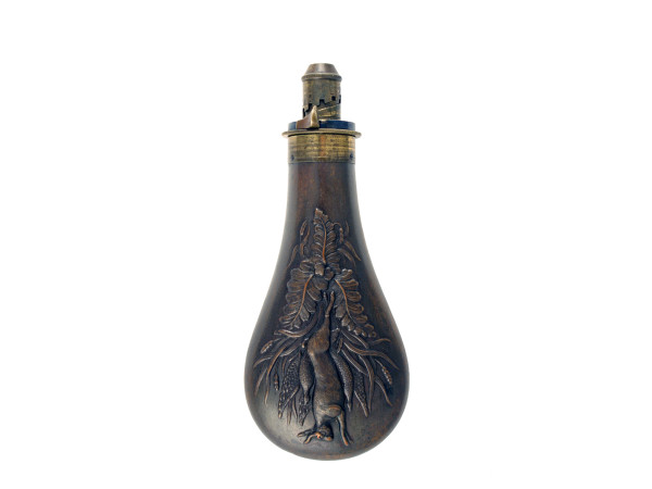 A Very Good Hanging Game Flask by James Dixon & Sons.