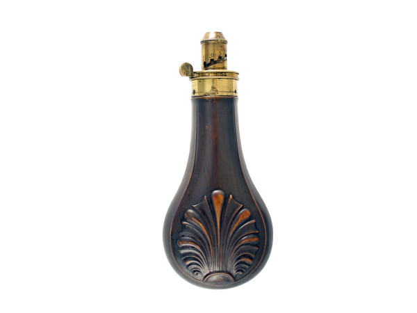 A Very Good Shell & Bush Powder Flask.