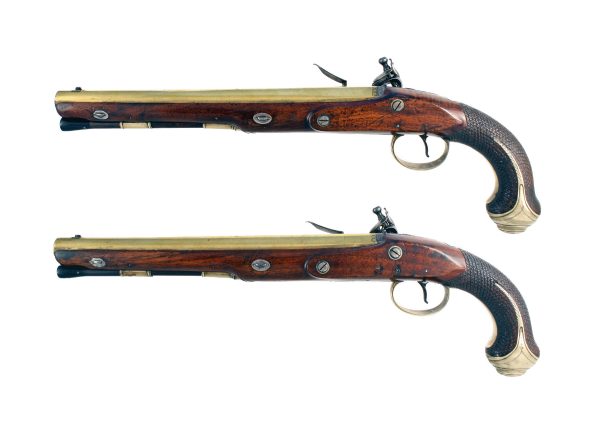 An Outstanding Pair of Flintlock Officers Pistols by Knubley of London. - Image 4