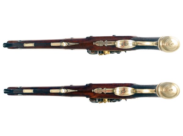 An Outstanding Pair of Flintlock Officers Pistols by Knubley of London. - Image 8