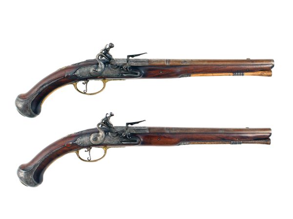 An Early Pair of Long Holster Pistols, Circa 1760.