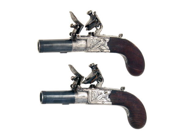 A Pair of Flintlock Pocket Pistols by H. Nock