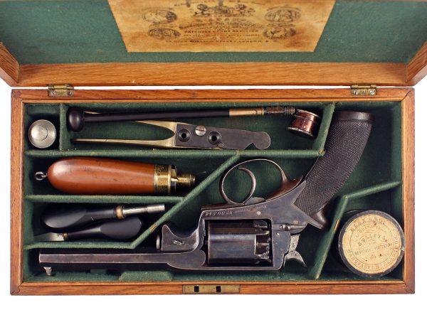 A Good Cased 54 Bore Adams Patent Five Shot Percussion Revolver. - Image 3