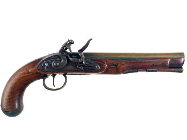 A Flintlock Mail Coach Pistol by Harding.