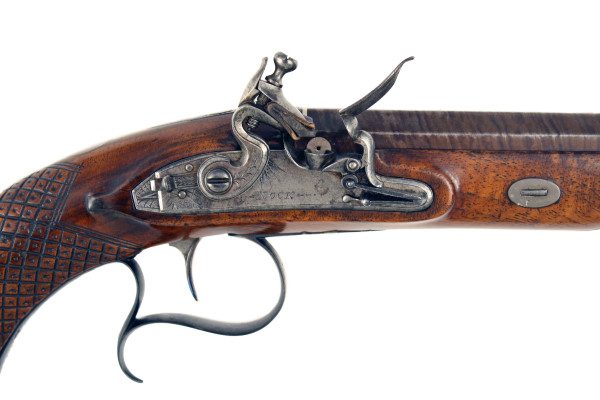 A Crisp Flintlock Officers Pistol by Nock. - Image 2