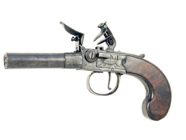 A Double Barrel Flintlock Pocket Pistol