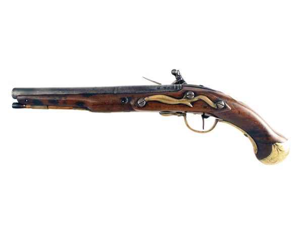 An Early Flintlock Holster Pistol by Dolep of London. - Image 3