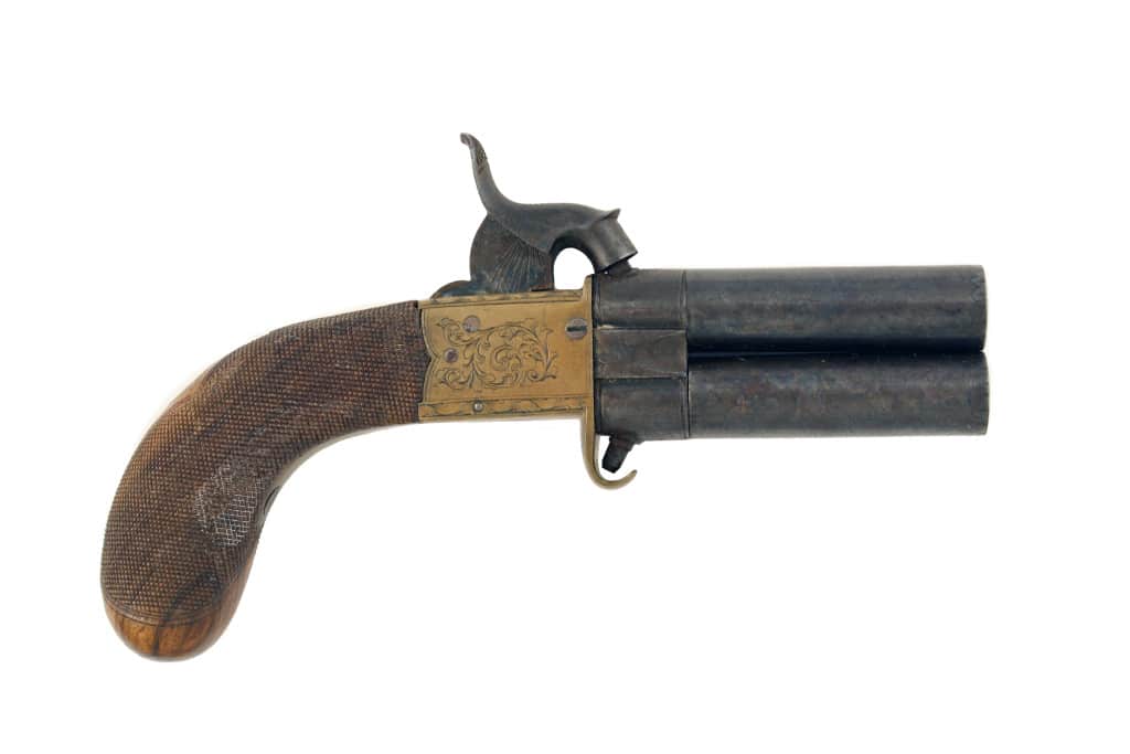 A Crisp Percussion Over & Under Pistol by Blissett of London - Image 2