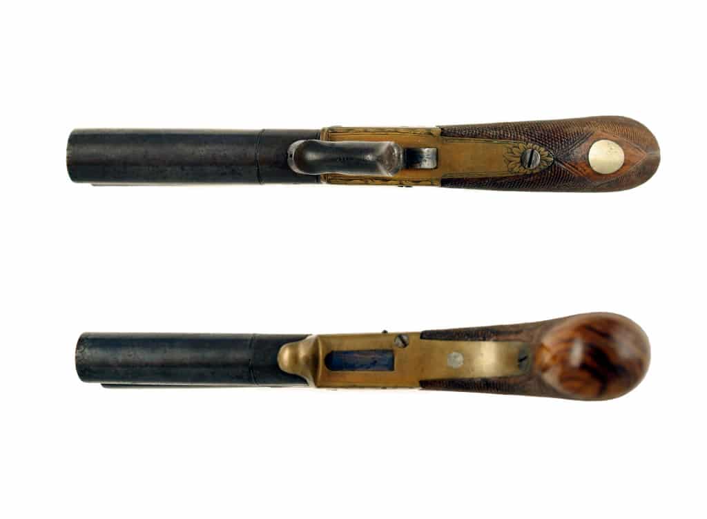 A Crisp Percussion Over & Under Pistol by Blissett of London - Image 3