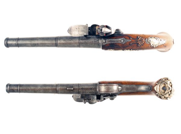 A 25-Bore Flintlock Silver-Mounted Turn-Off Pistol by Barbar, London, Circa 1745. - Image 2