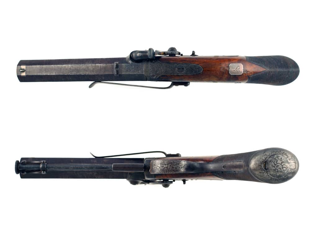 A Percussion Back-Action Belt Pistol by Lang of London - Image 3