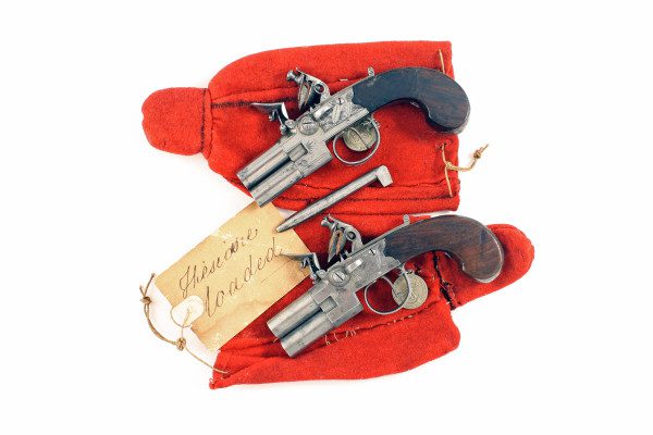 A Pair of Over & Under Pistols by Spencer