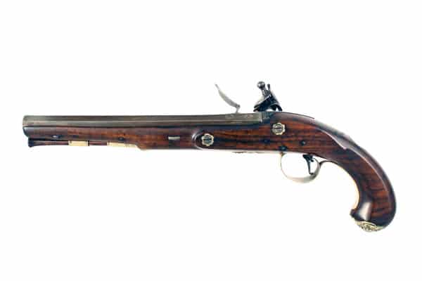 A Flintlock Holster Pistol by Hutchinson of Dublin. - Image 4